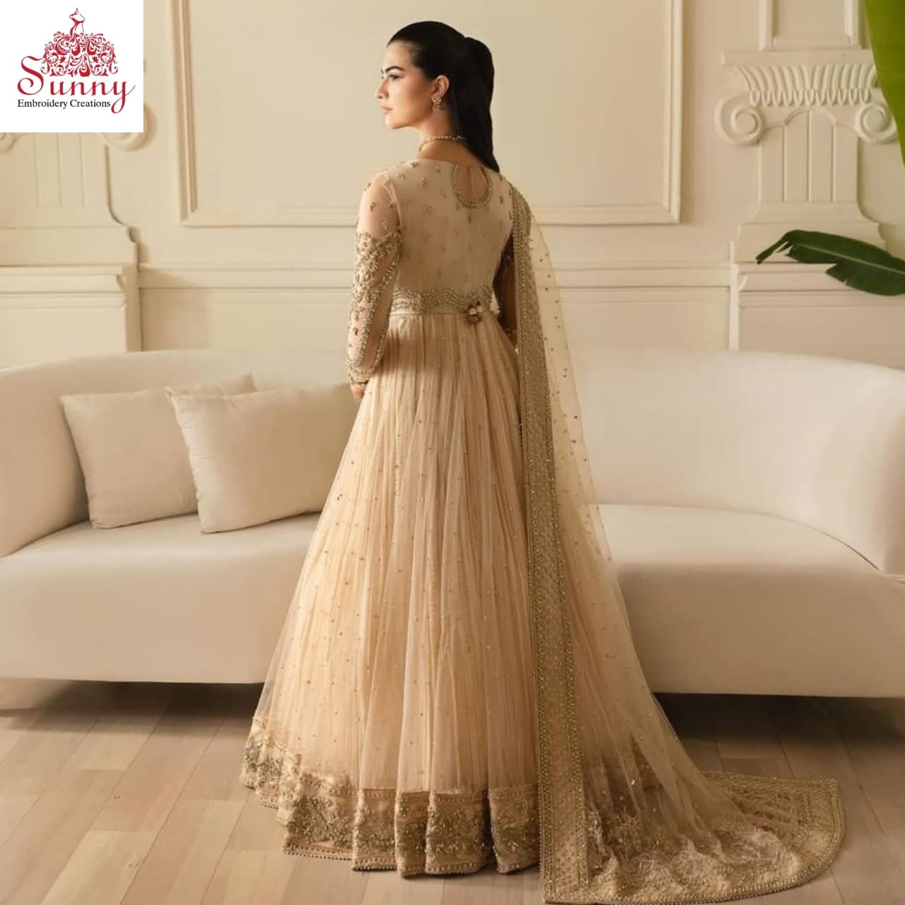 Pastel Oasis Embroidered Party Wear - SUNNY Embroidery Creations