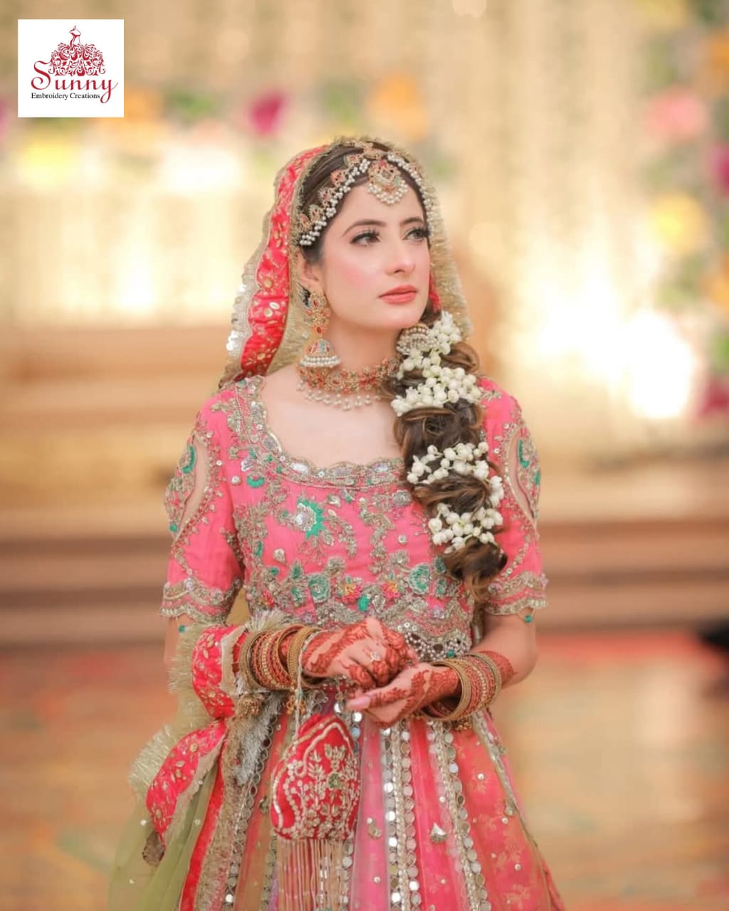 Pink Paradise Brial Wear - SUNNY Embroidery Creations