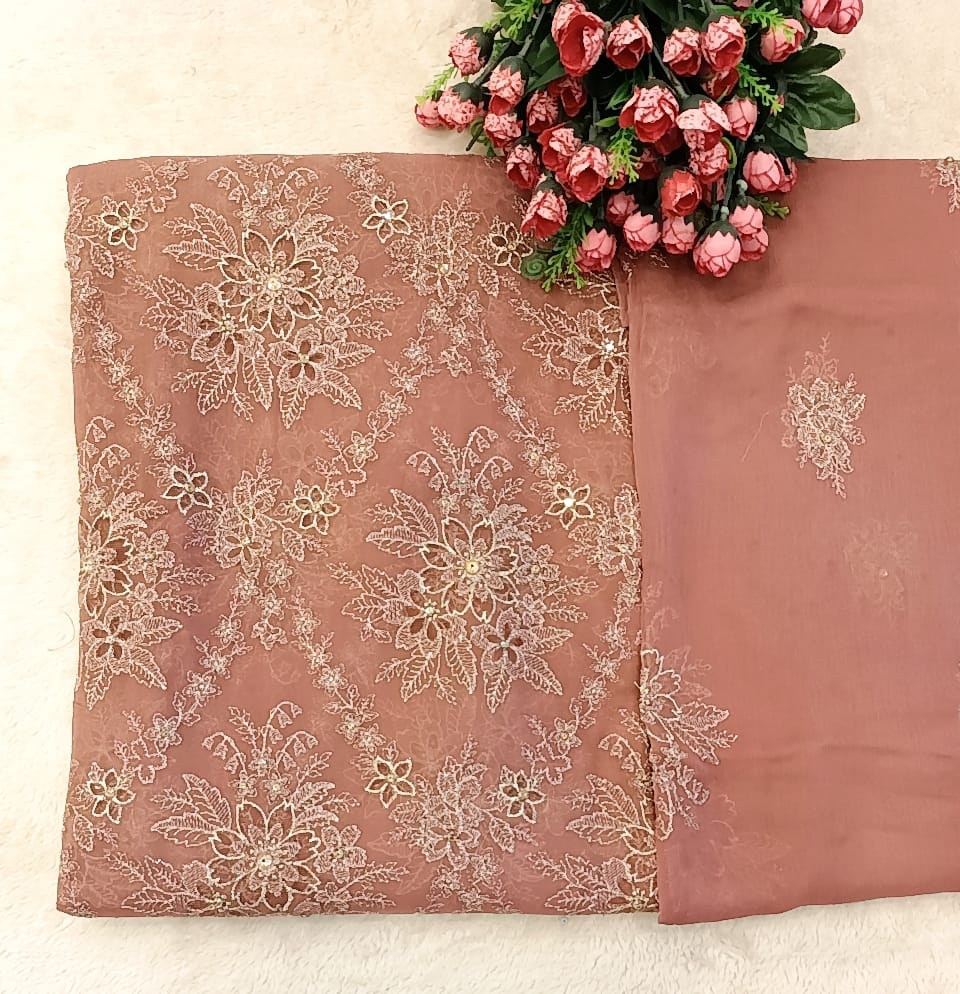 `Pastel Pink Passion Party Wear - SUNNY Embroidery Creations