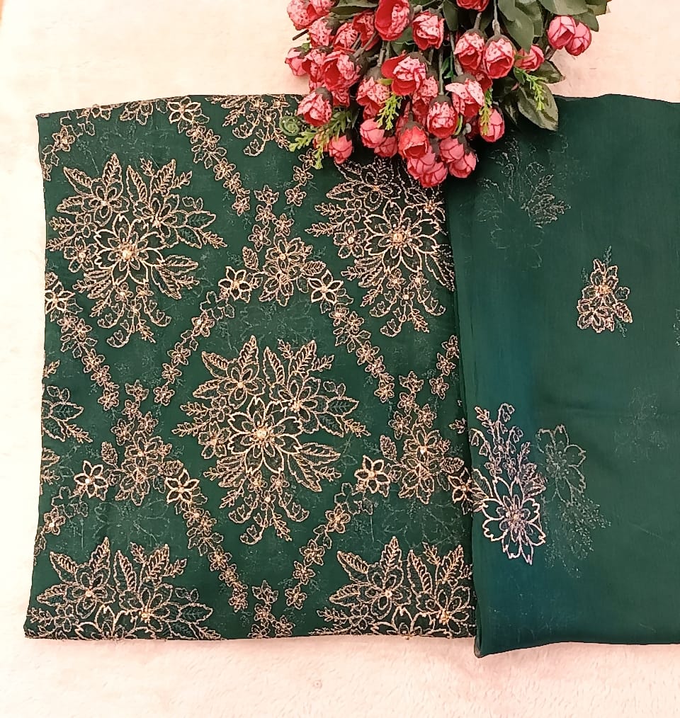 Green Haven Party Wear - SUNNY Embroidery Creations
