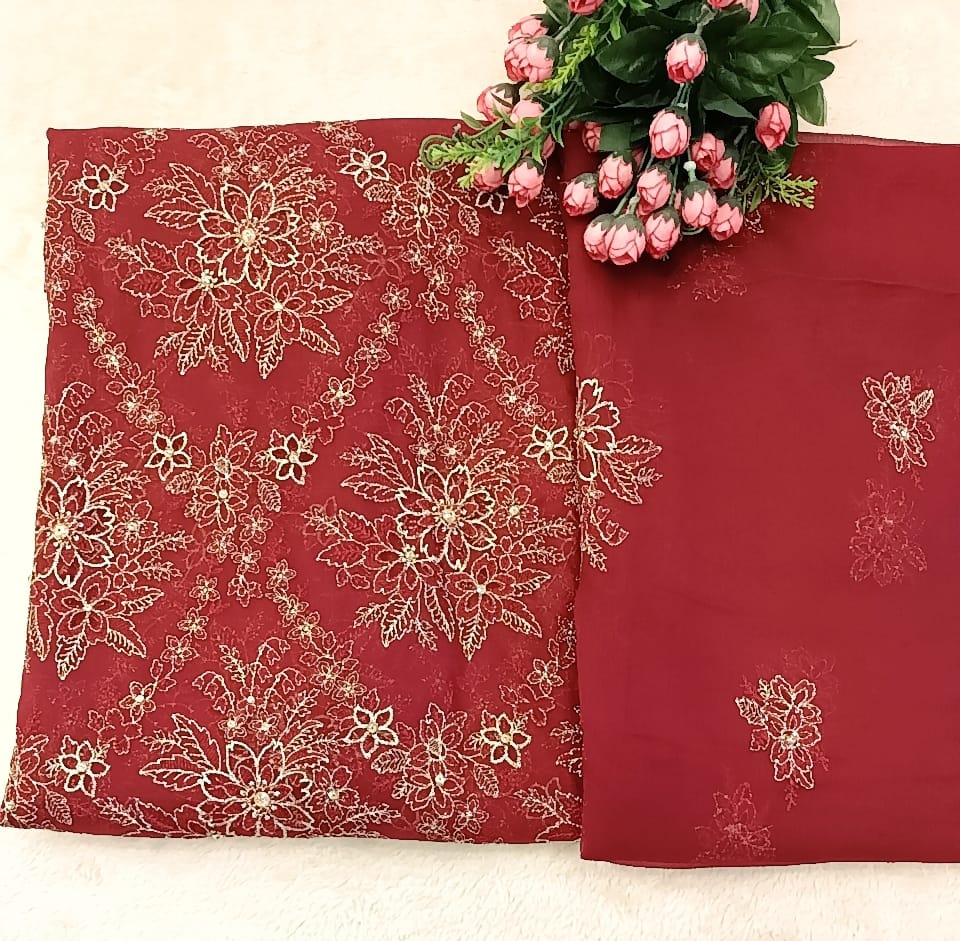 Ruby Rouge Party Wear - SUNNY Embroidery Creations