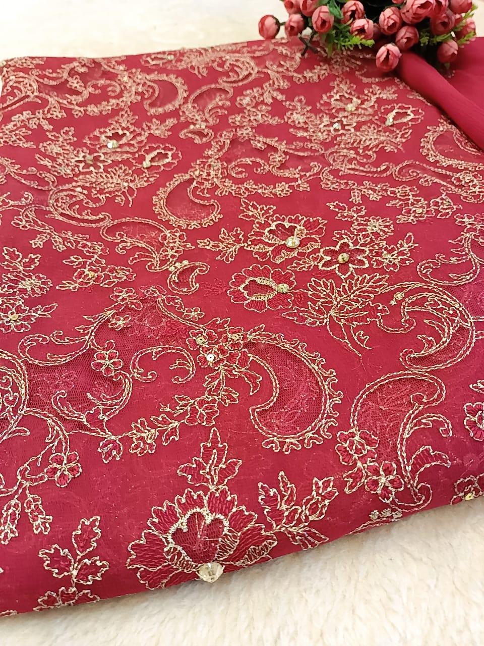 Blushing Beauty Party Wear - SUNNY Embroidery Creations