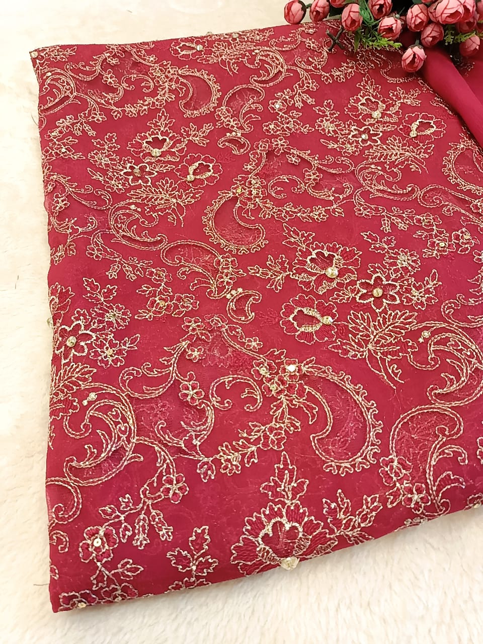 Blushing Beauty Party Wear - SUNNY Embroidery Creations