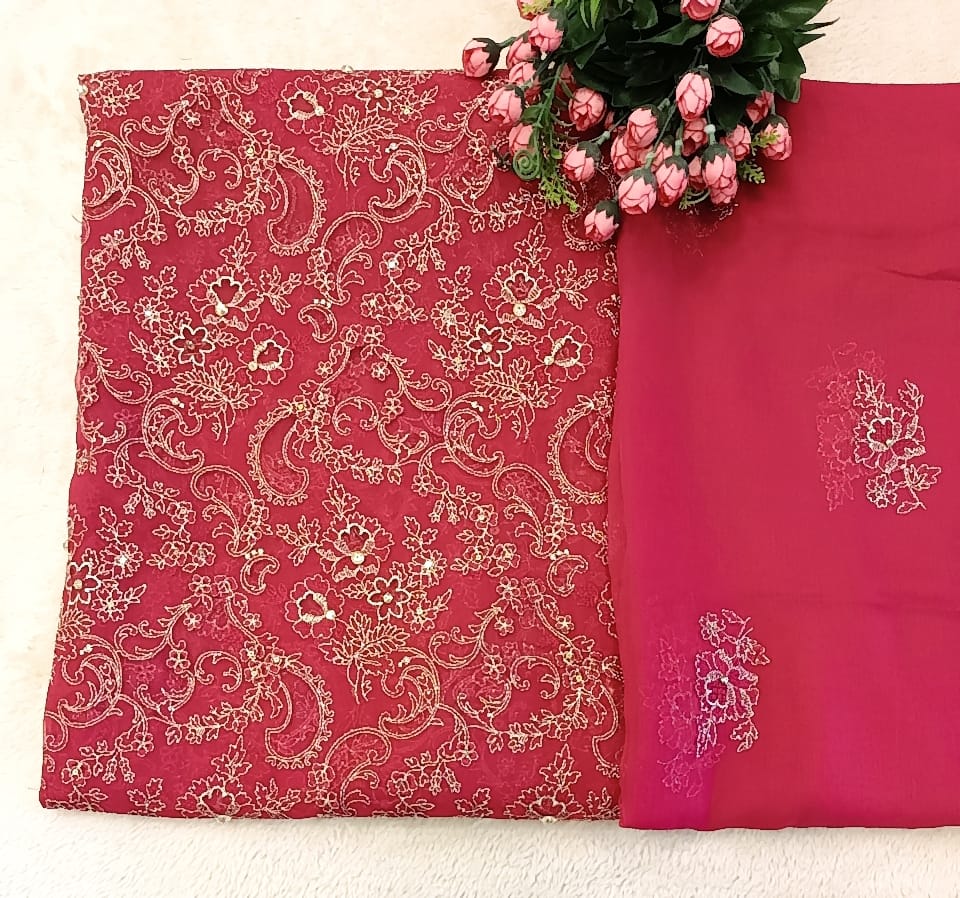 Blushing Beauty Party Wear - SUNNY Embroidery Creations