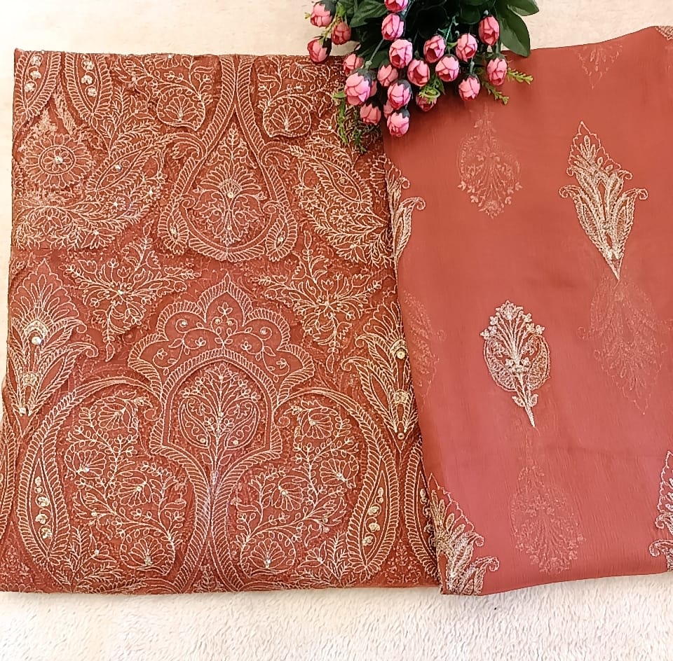 Earthy Oasis Party Wear - SUNNY Embroidery Creations