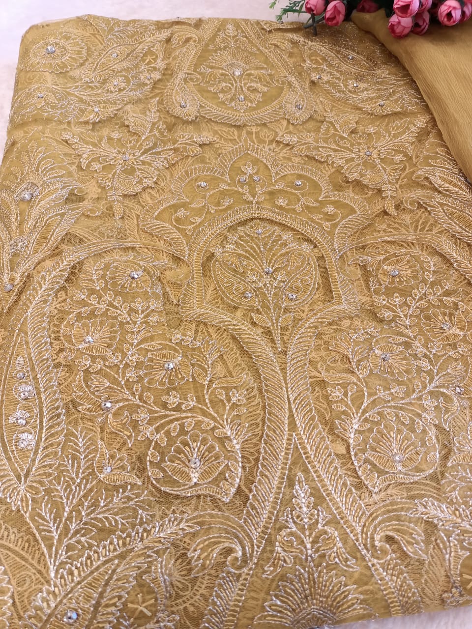Golden Glow Party Wear - SUNNY Embroidery Creations