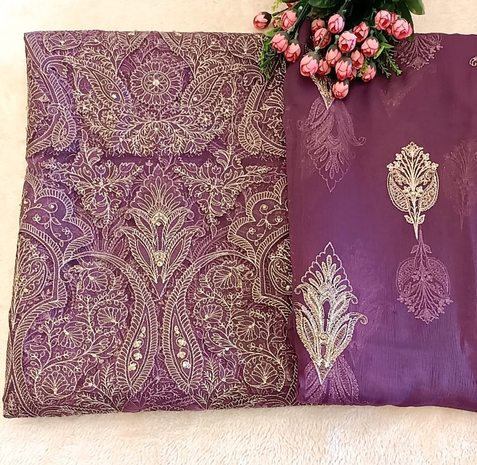 Violet Vibes Party Wear - SUNNY Embroidery Creations