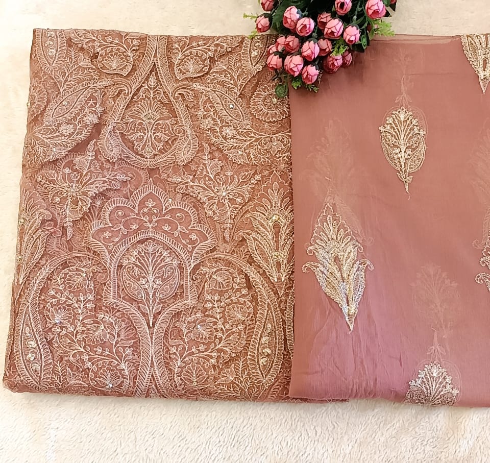 Coral Crush Party Wear - SUNNY Embroidery Creations