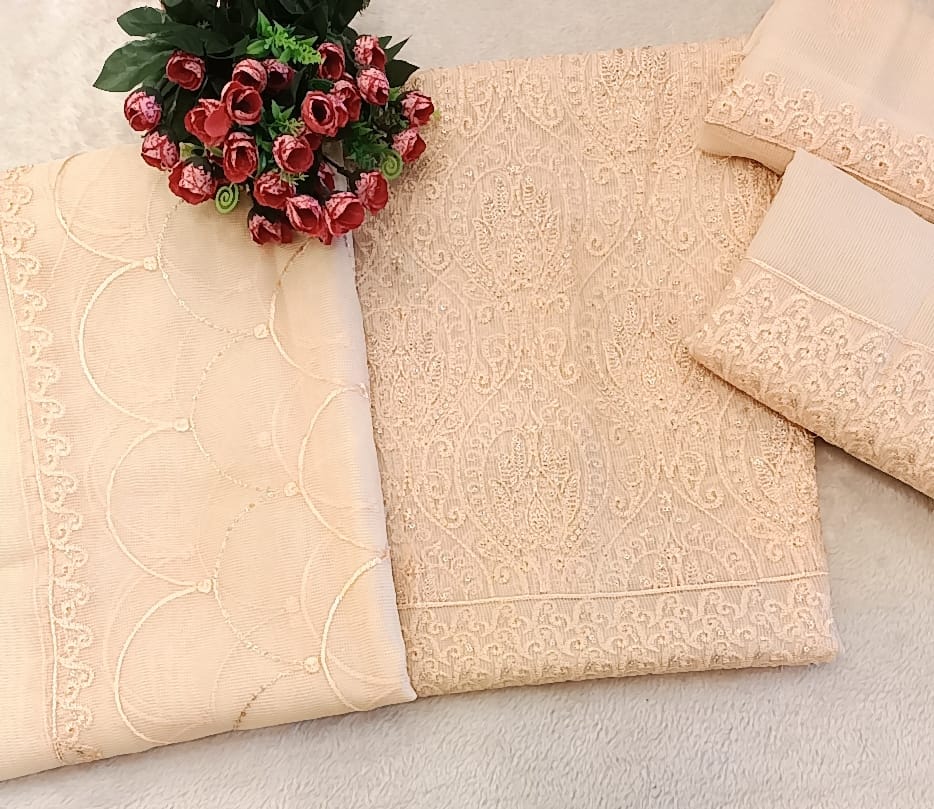 Cotton Net Party Wear - SUNNY Embroidery Creations