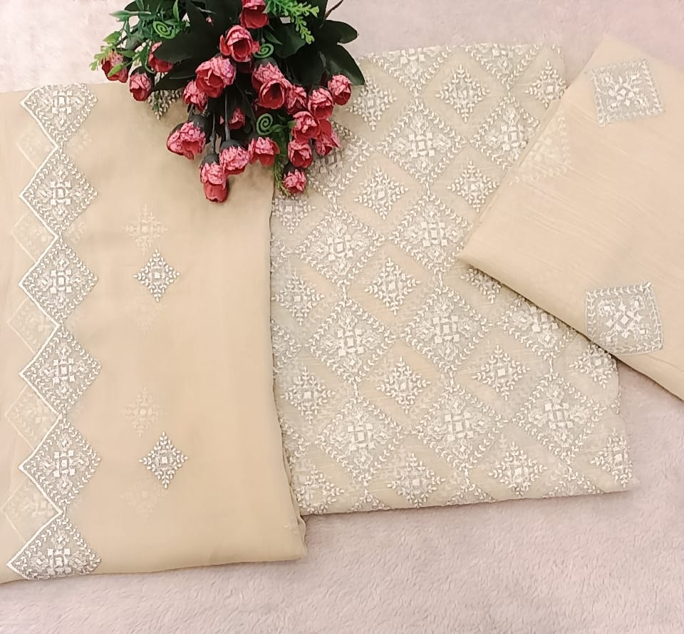 Cotton Net Party Wear - SUNNY Embroidery Creations
