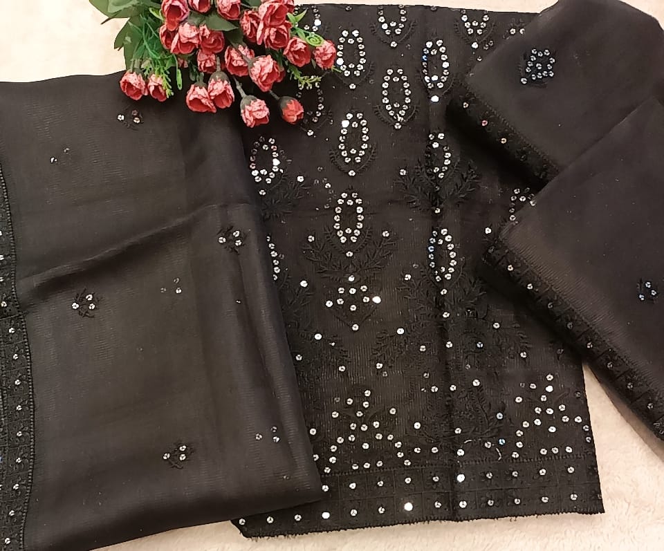 Cotton Net Party Wear - SUNNY Embroidery Creations