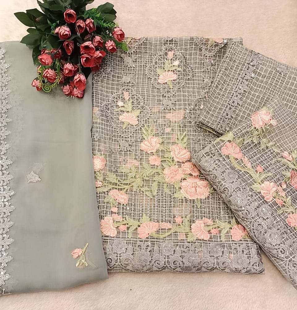 Cotton Net Party Wear - SUNNY Embroidery Creations