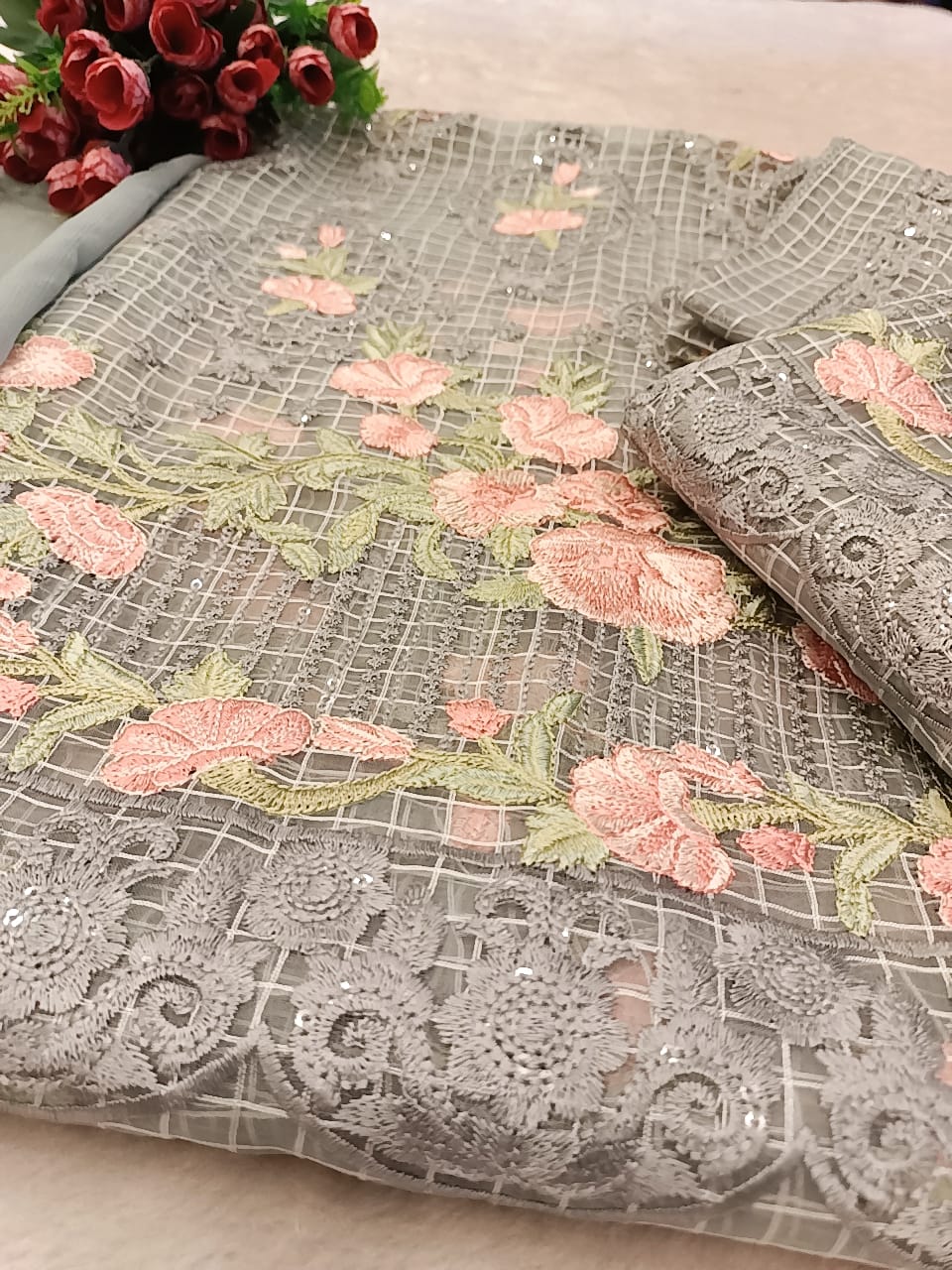 Cotton Net Party Wear - SUNNY Embroidery Creations