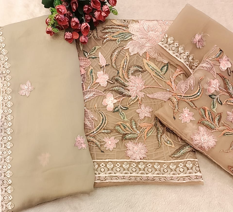 Cotton Net Party Wear - SUNNY Embroidery Creations