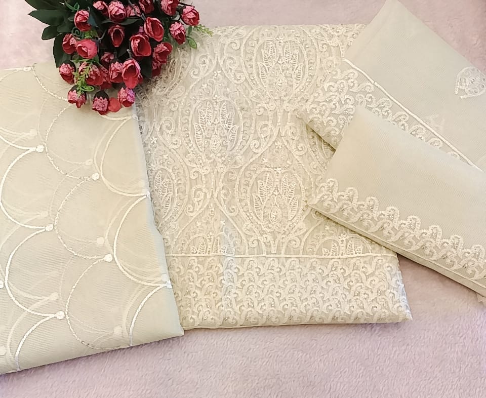Cotton Net Party Wear - SUNNY Embroidery Creations