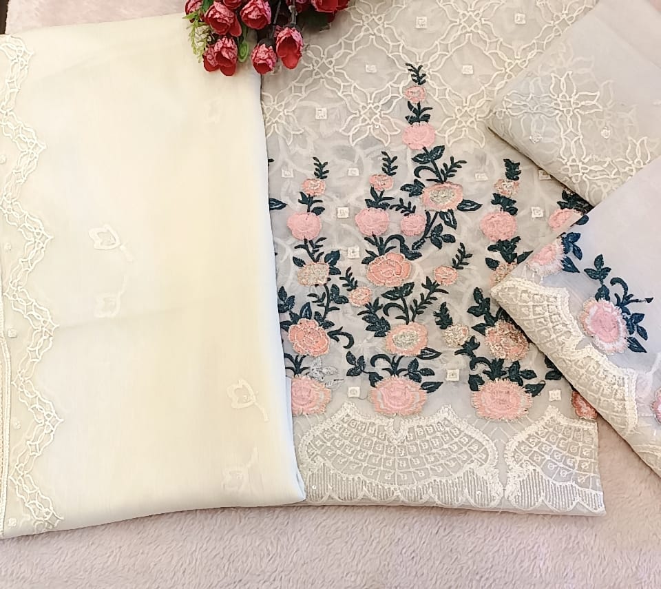Cotton Net Party Wear - SUNNY Embroidery Creations