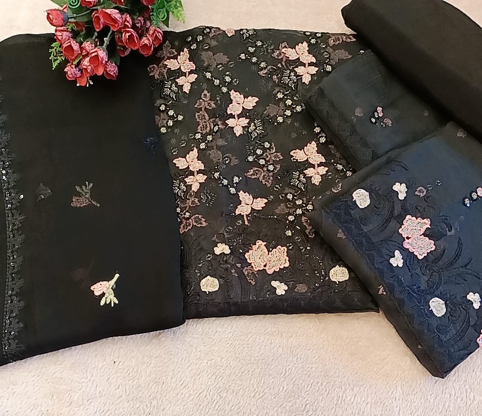 Cotton Net Party Wear - SUNNY Embroidery Creations