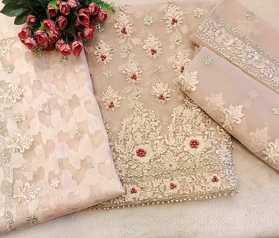 Cotton Net Party Wear - SUNNY Embroidery Creations
