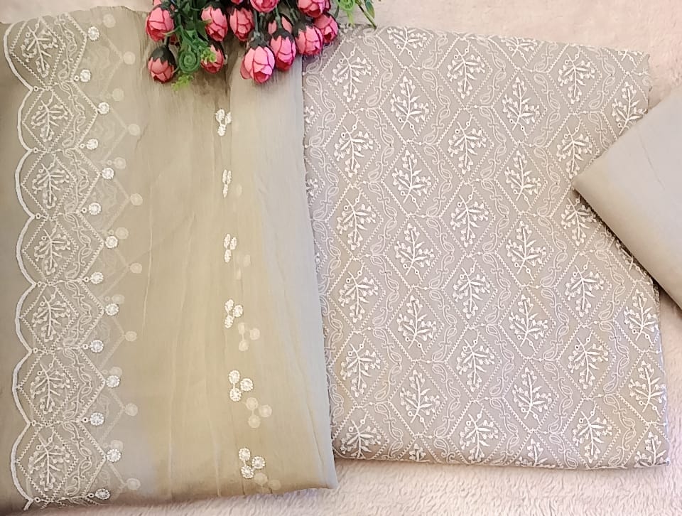 Chikan kari Lawn Dress - SUNNY Embroidery Creations