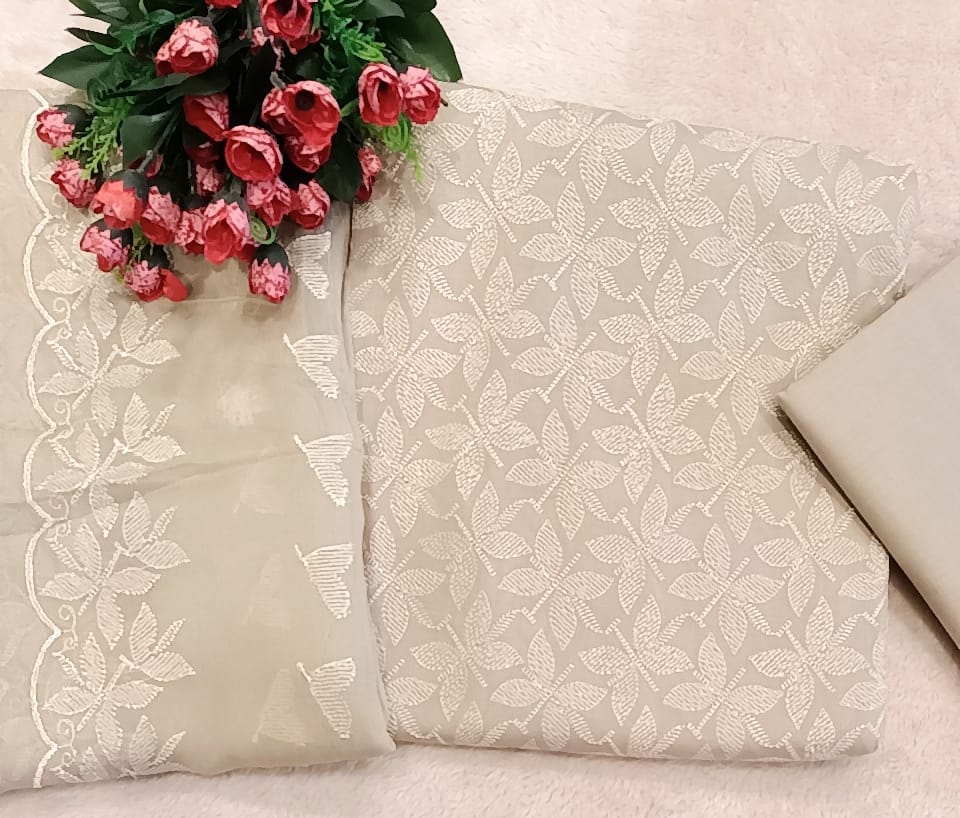 Chikan Kari Lawn Dress