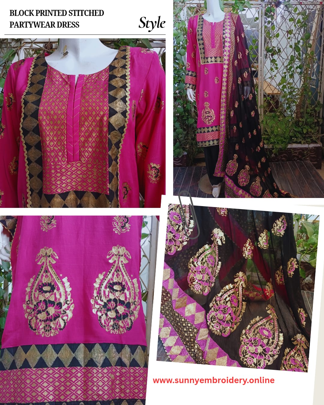 Unique Block Printed Dress,Made With Love