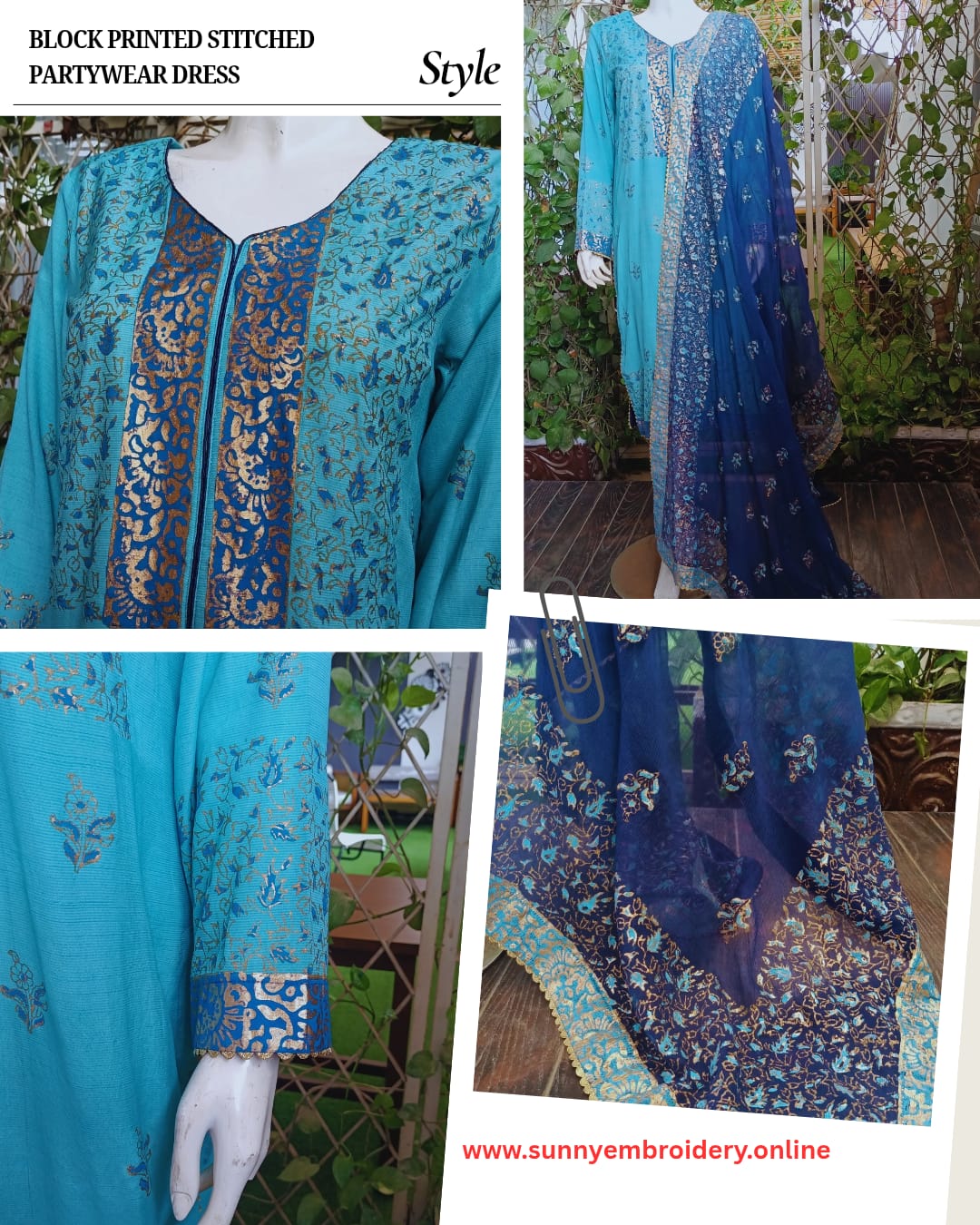 Unique Block Printed Dress,Made With Love