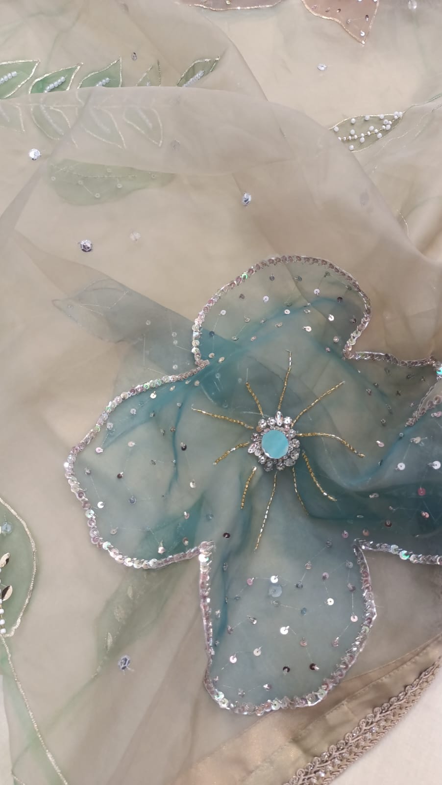 Hand Painted Embroidered Dupatta