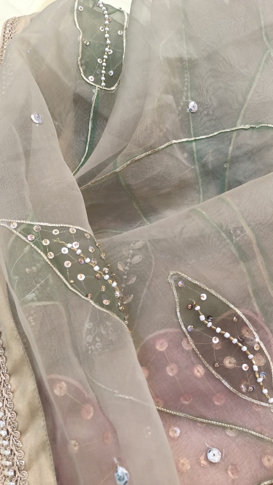 Hand Painted Embroidered Dupatta