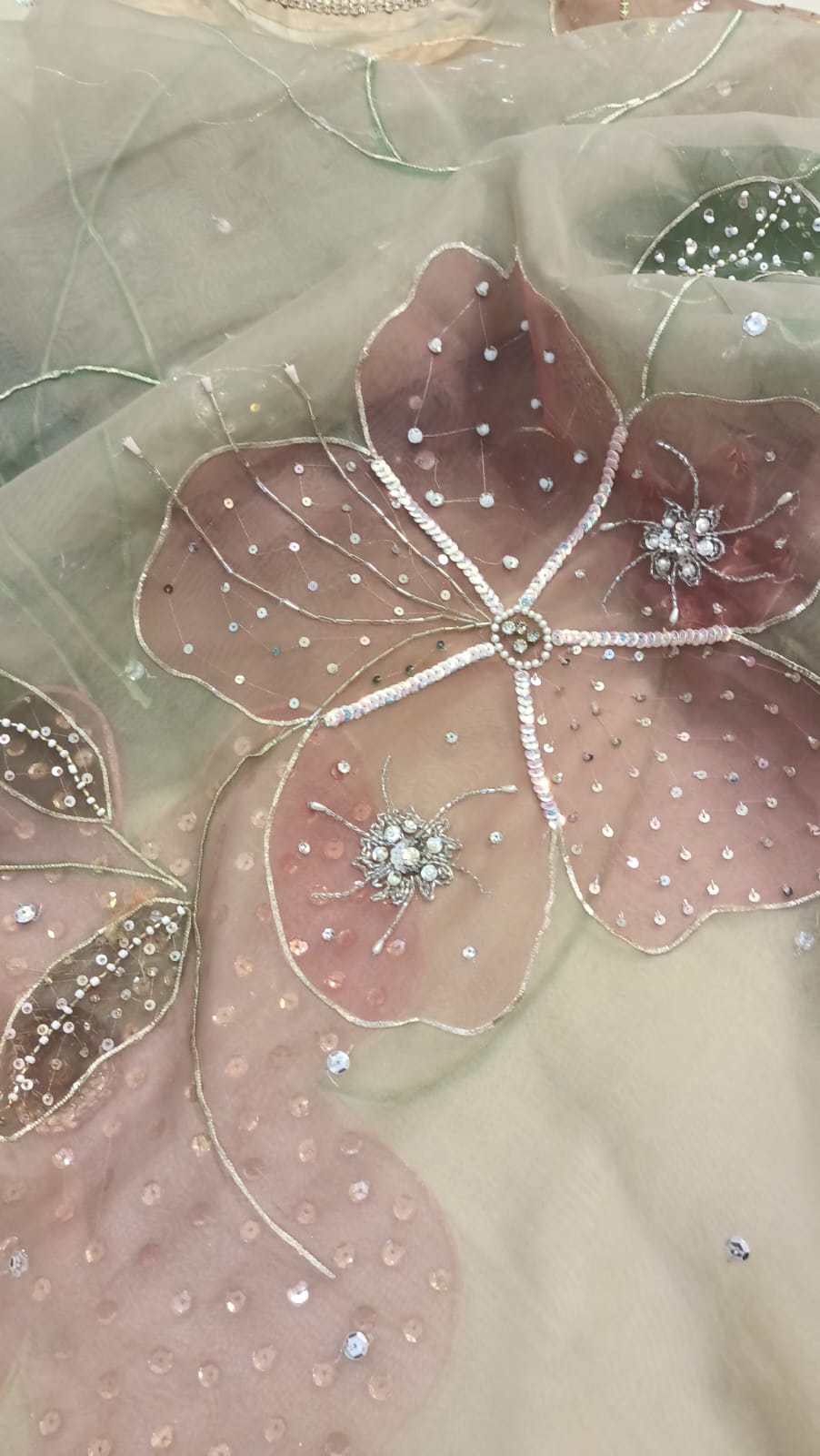 Hand Painted Embroidered Dupatta