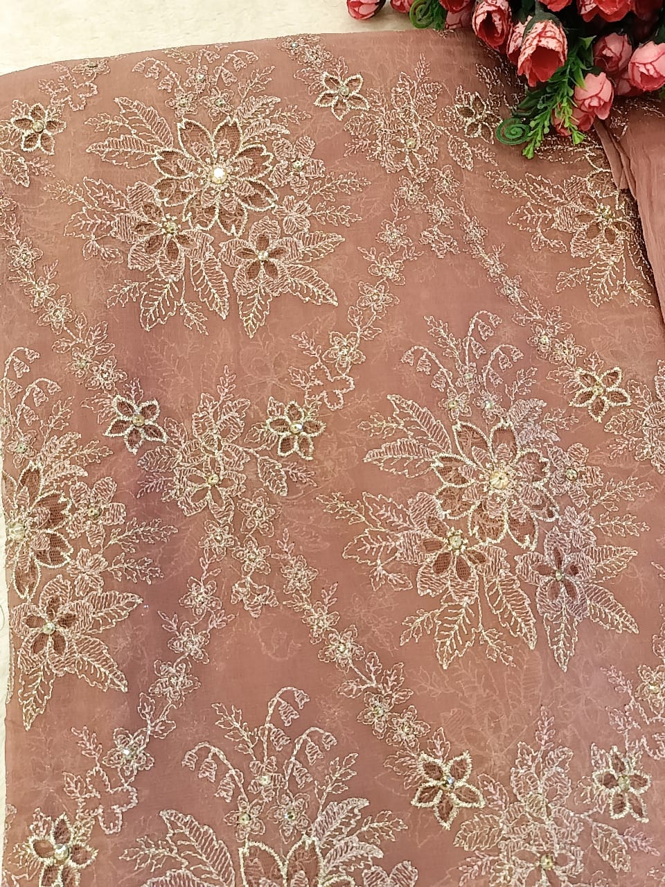 `Pastel Pink Passion Party Wear - SUNNY Embroidery Creations