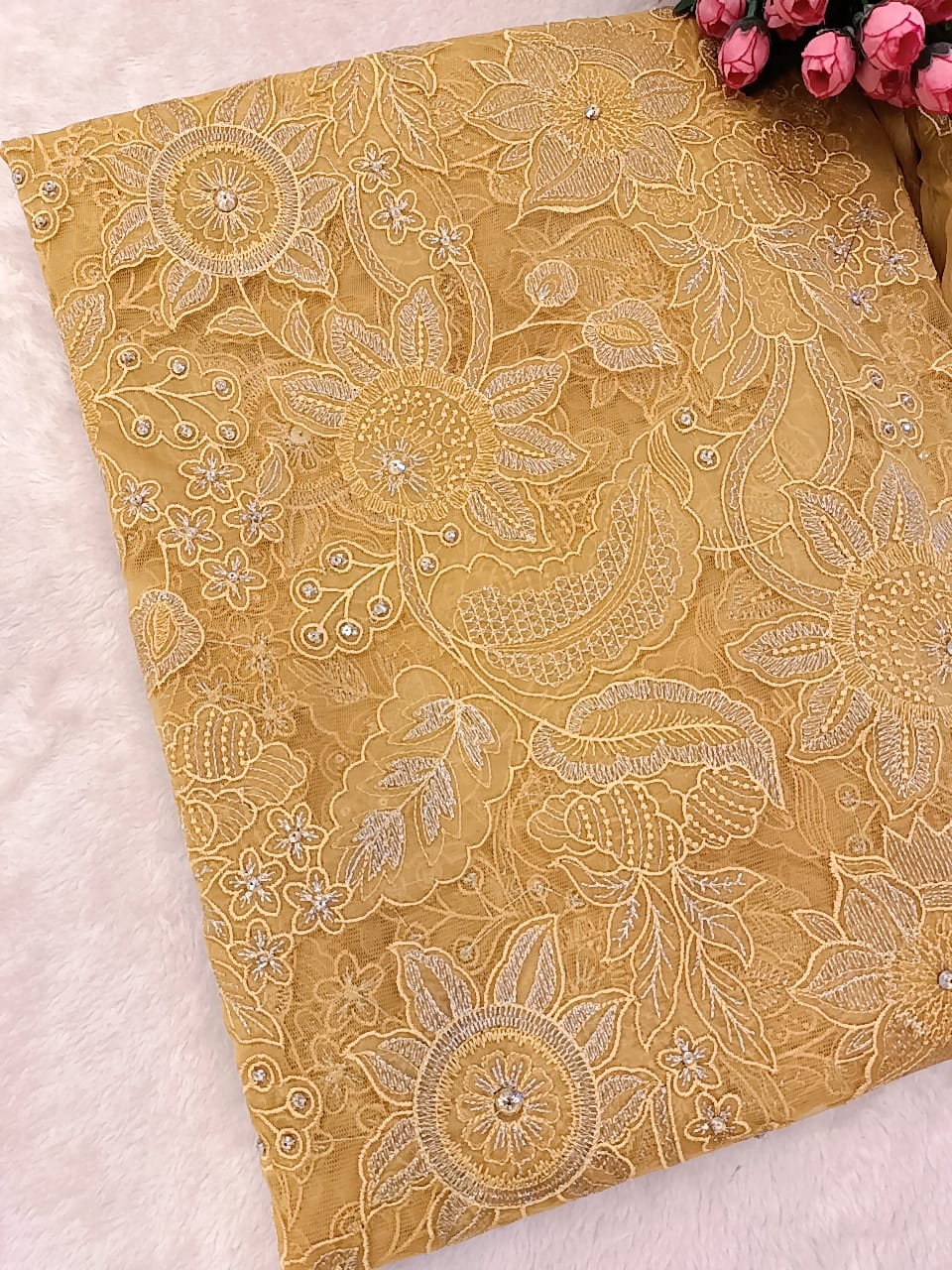 Mustard Mirage Party Wear - SUNNY Embroidery Creations