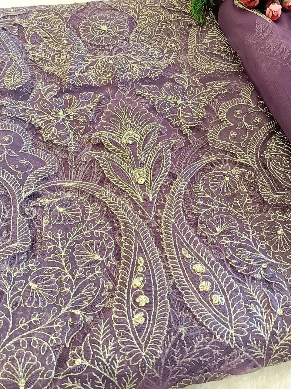 Violet Vibes Party Wear - SUNNY Embroidery Creations