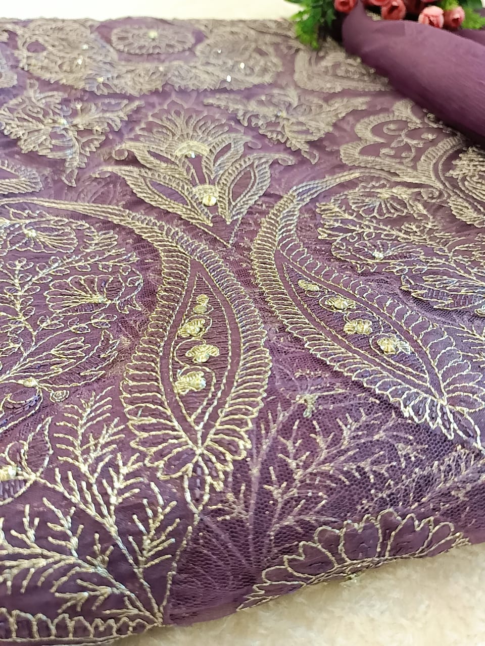 Violet Vibes Party Wear - SUNNY Embroidery Creations