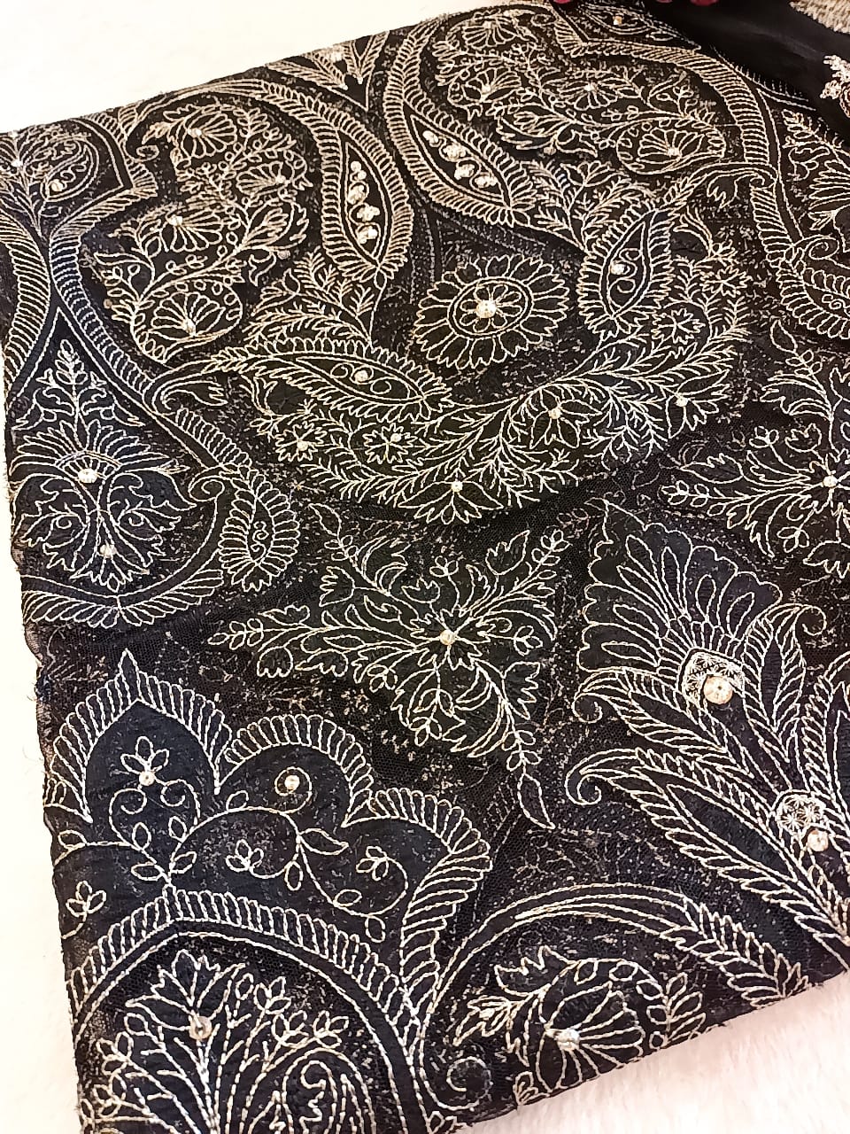 Cut Work Charm Black Dress - SUNNY Embroidery Creations