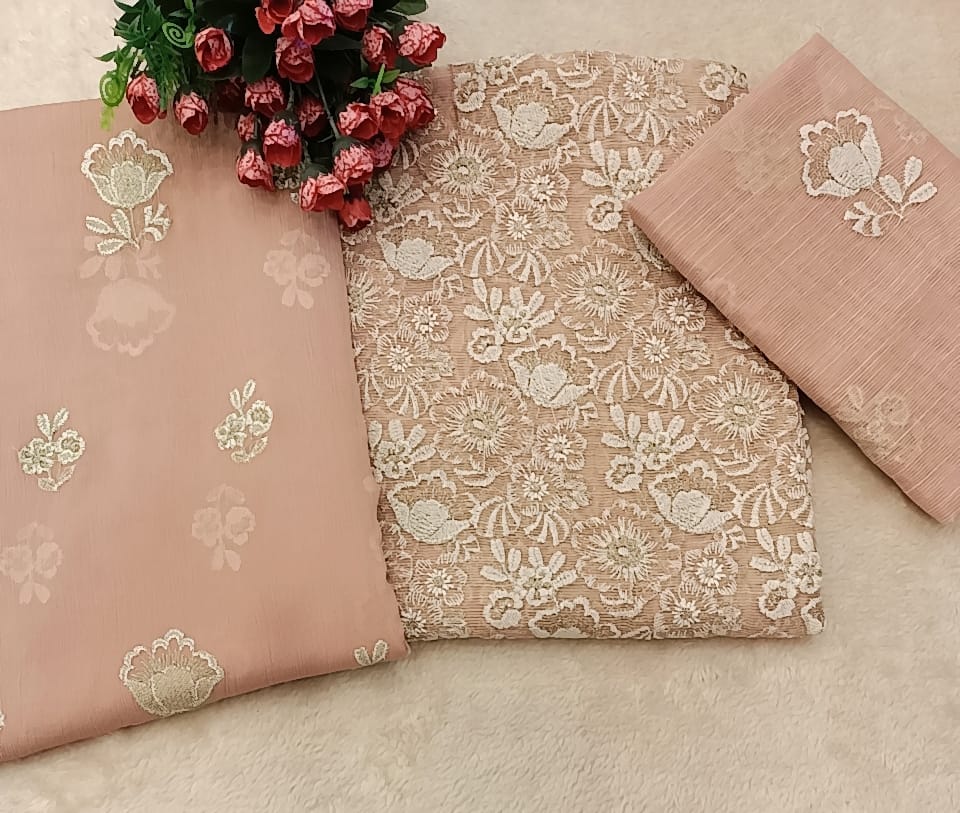 Cotton Net Party Wear - SUNNY Embroidery Creations