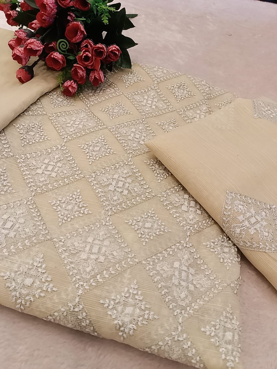 Cotton Net Party Wear - SUNNY Embroidery Creations