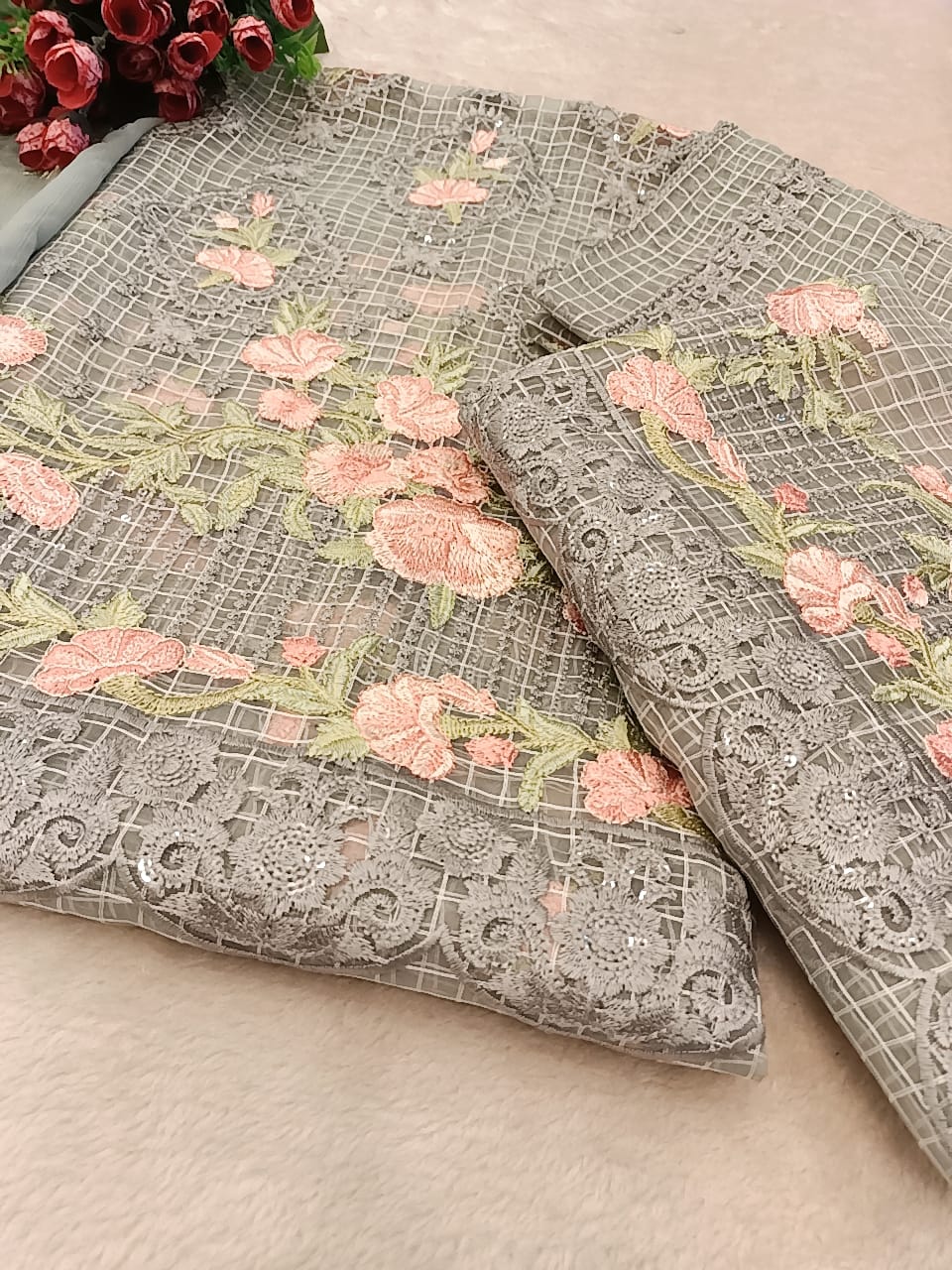 Cotton Net Party Wear - SUNNY Embroidery Creations