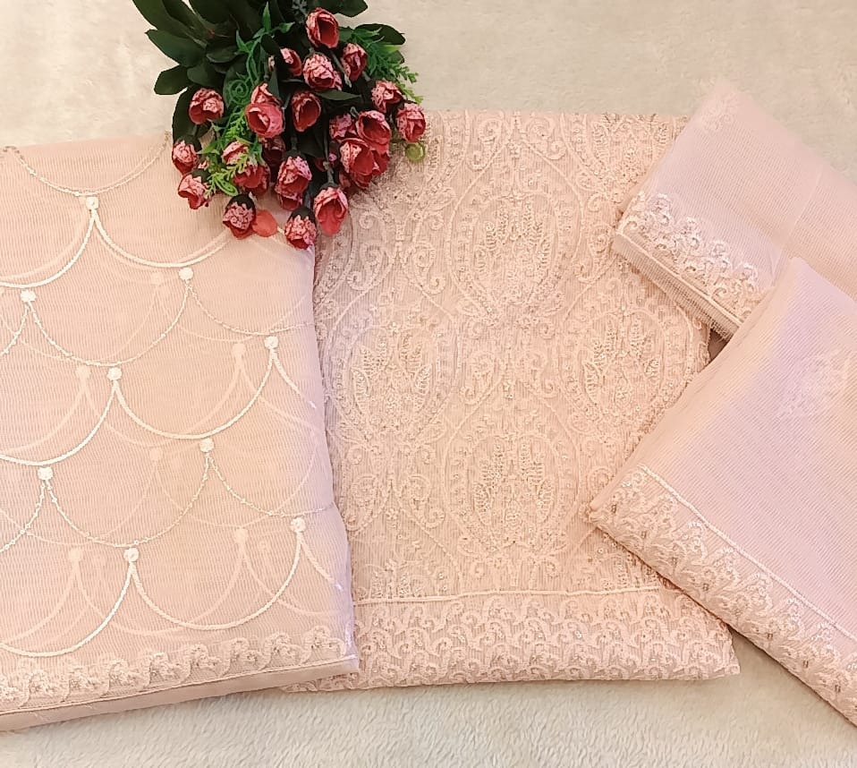 Cotton Net Party Wear - SUNNY Embroidery Creations