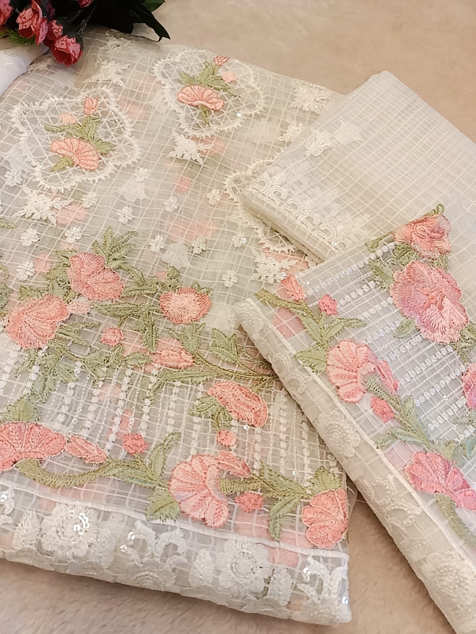 Cotton Net Party Wear - SUNNY Embroidery Creations
