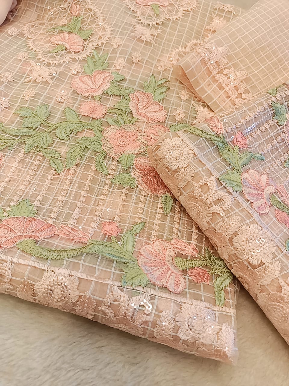 Cotton Net Party Wear - SUNNY Embroidery Creations