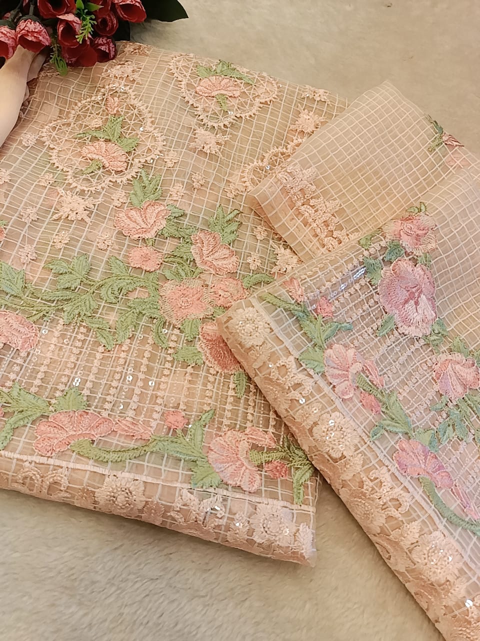 Cotton Net Party Wear - SUNNY Embroidery Creations
