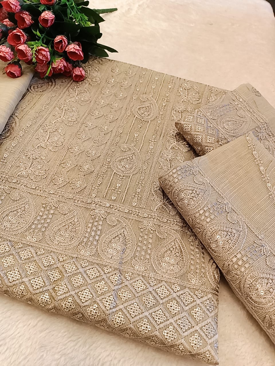 Cotton Net Party Wear - SUNNY Embroidery Creations