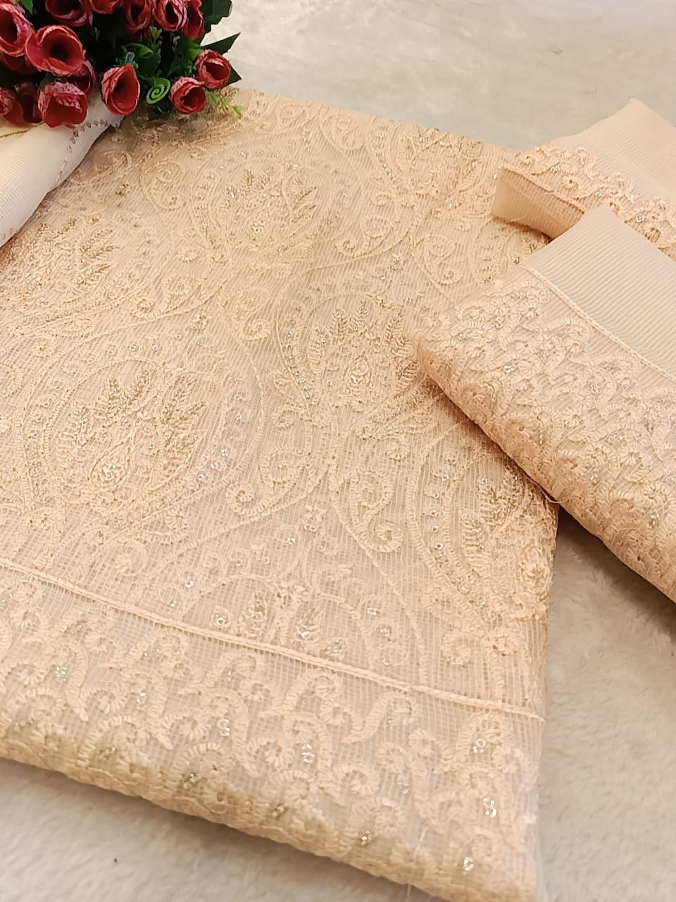 Cotton Net Party Wear - SUNNY Embroidery Creations