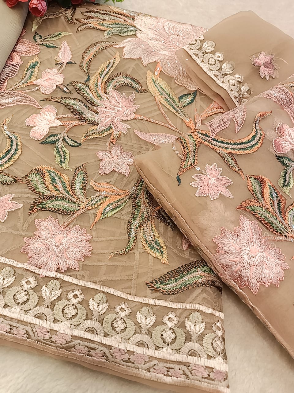 Cotton Net Party Wear - SUNNY Embroidery Creations