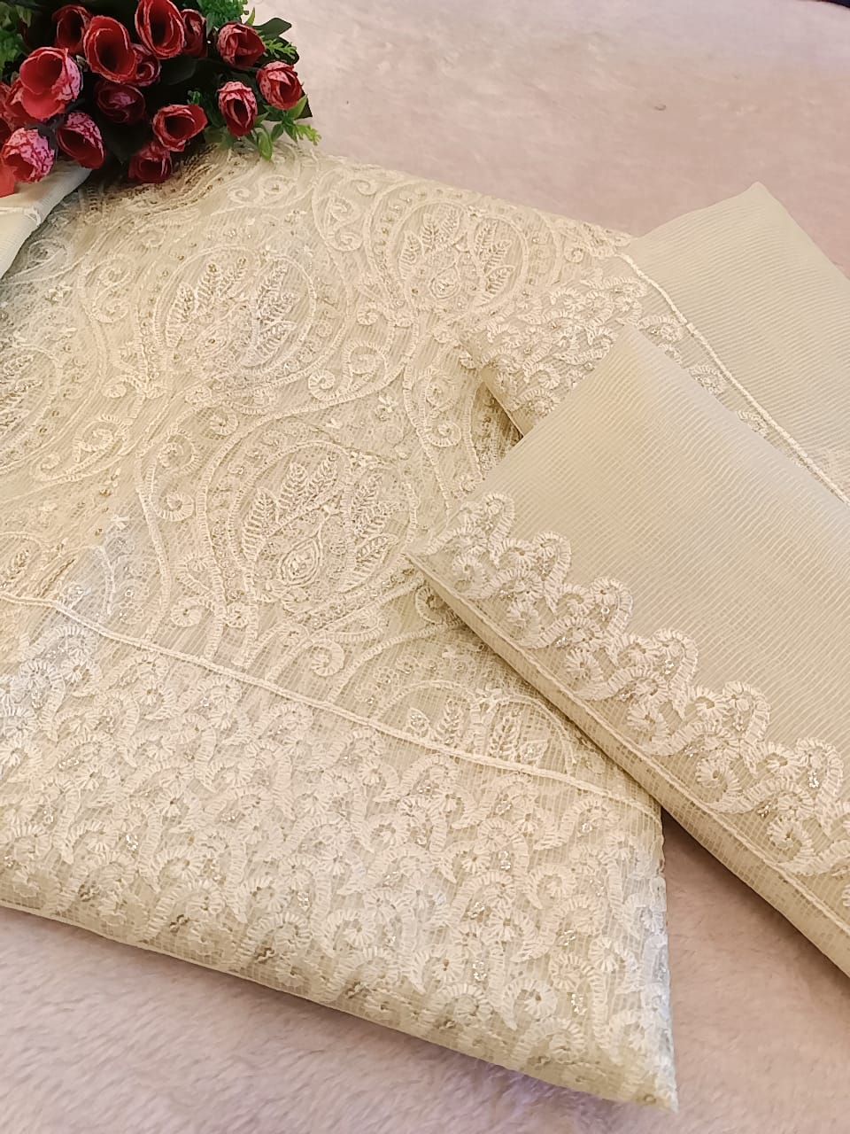 Cotton Net Party Wear - SUNNY Embroidery Creations