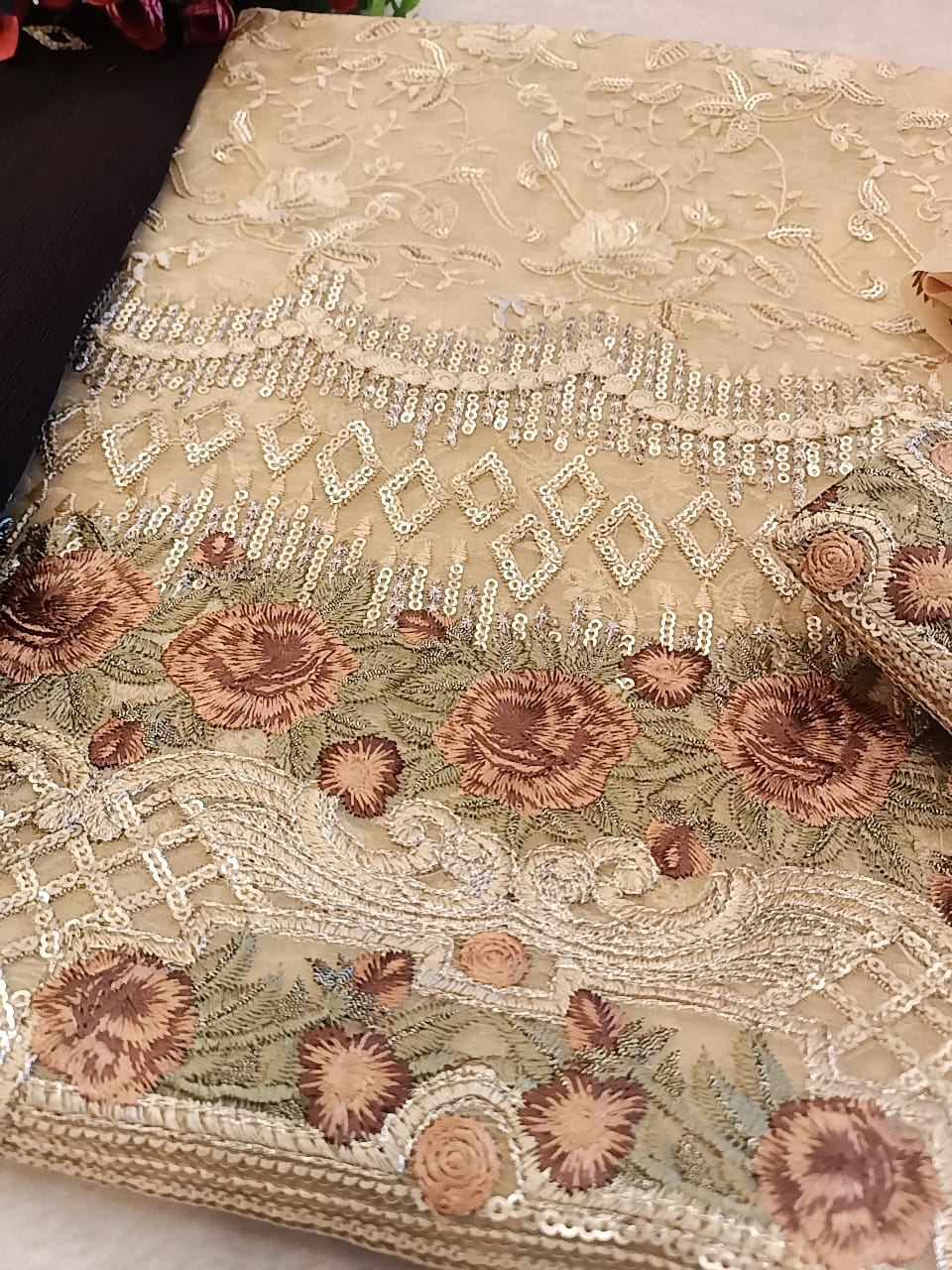 Cotton Net Party Wear - SUNNY Embroidery Creations