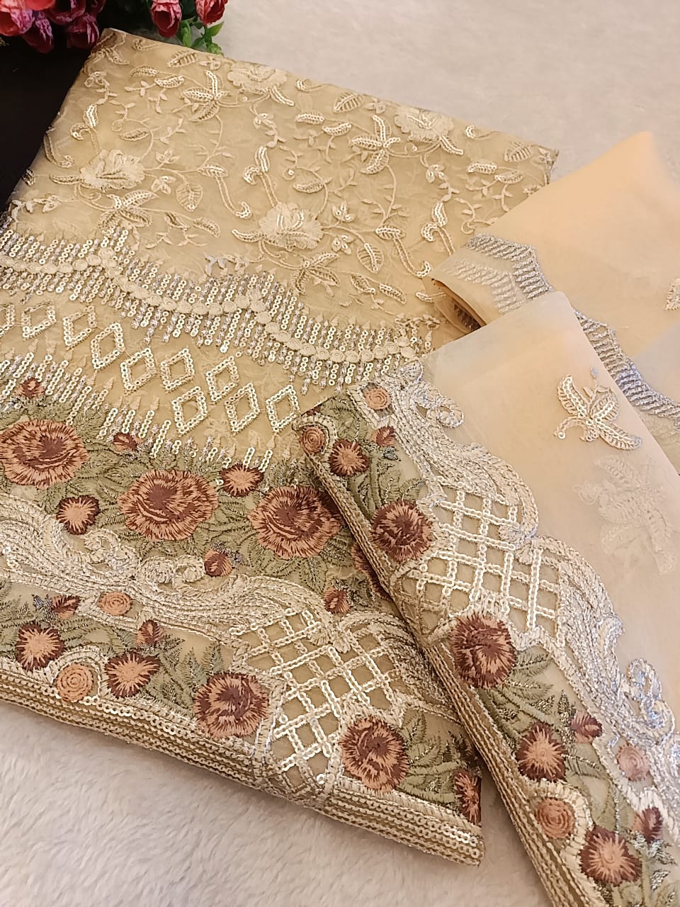 Cotton Net Party Wear - SUNNY Embroidery Creations