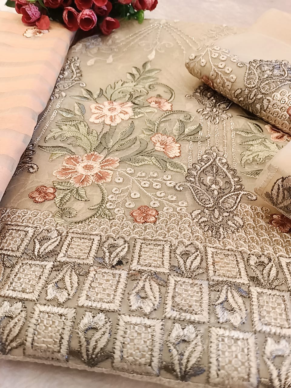 Cotton Net Party Wear - SUNNY Embroidery Creations