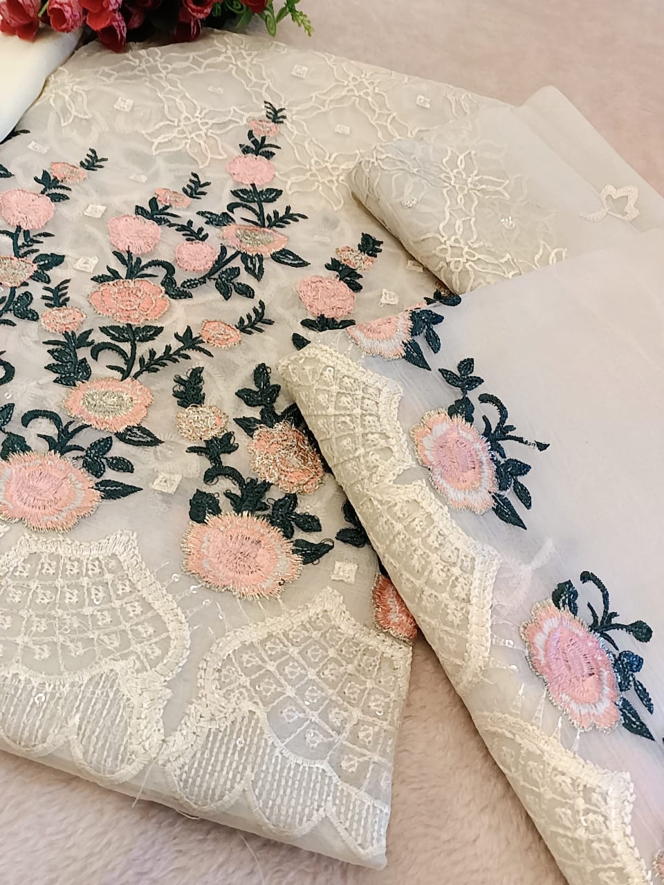 Cotton Net Party Wear - SUNNY Embroidery Creations