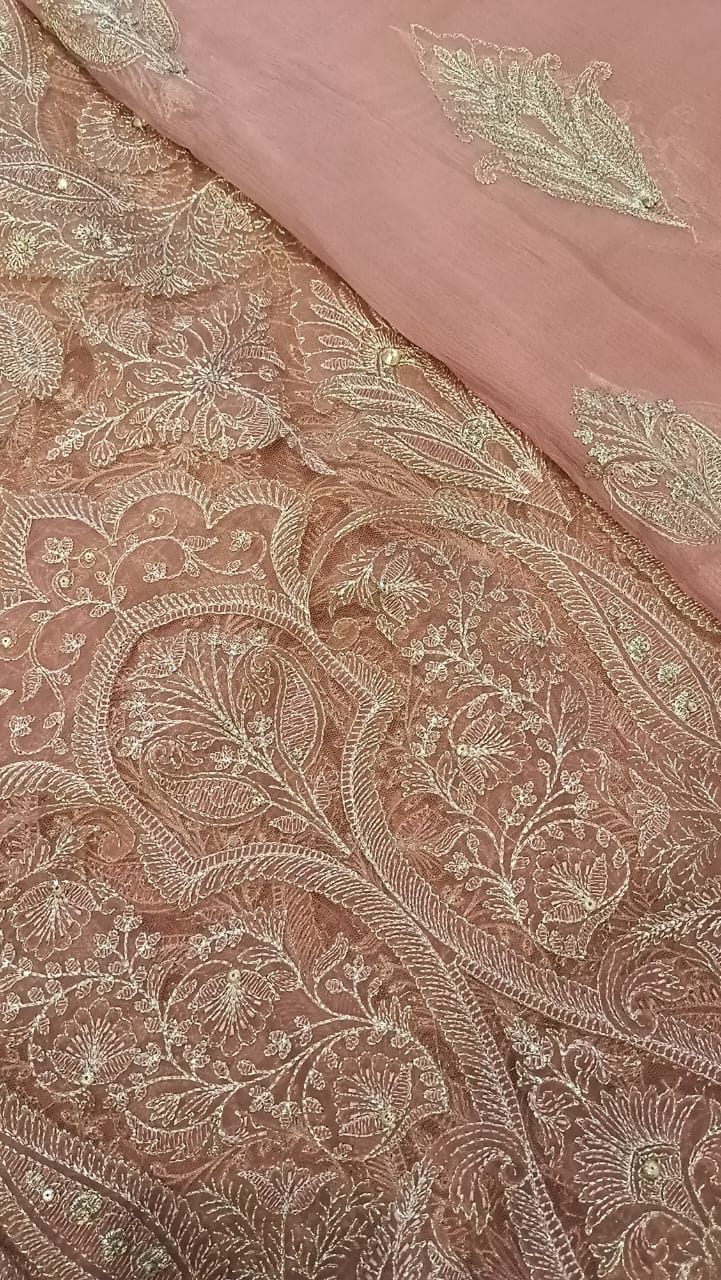 Coral Crush Party Wear - SUNNY Embroidery Creations